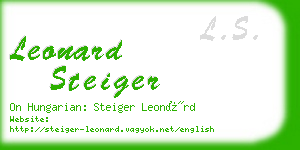 leonard steiger business card